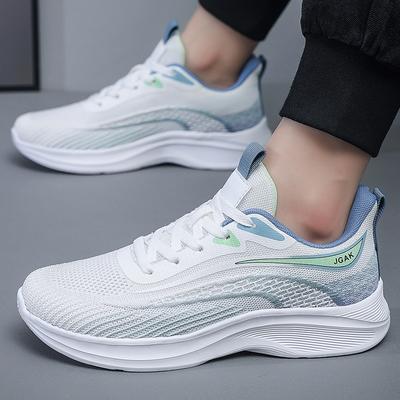 2024 New Men's Shoes Large Casual Trendy Fashion White Shoes Versatile Breathable Mesh Running Sneakers Trendy