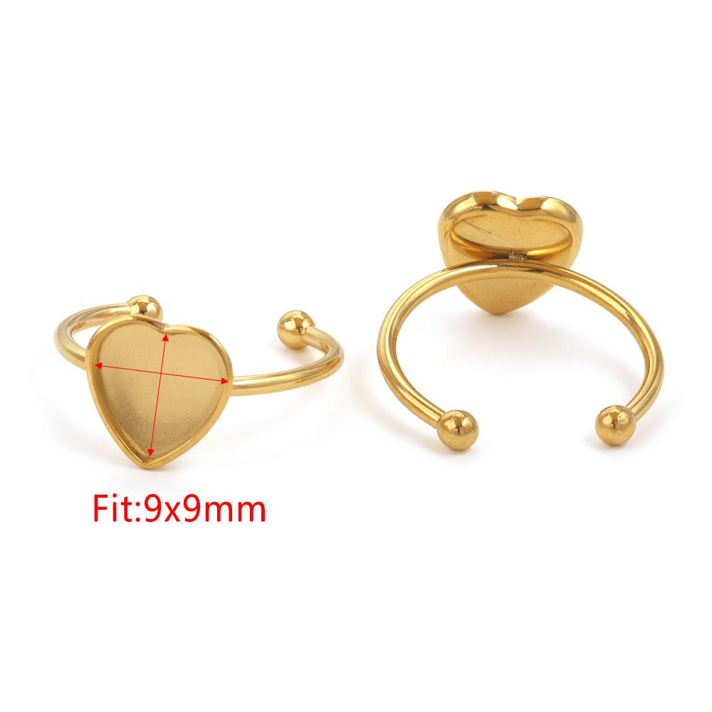 10 Stück Verstellbare Edelstahl Offene Ringfassungen Leere Basis Fassung Cabochon Ringe Für Schmuckherstellung DIY Fingerring Leere