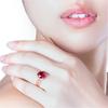 Dazzling 2-Carat Pigeon Blood Red Tourmaline Ring with Elegant Pave Diamonds