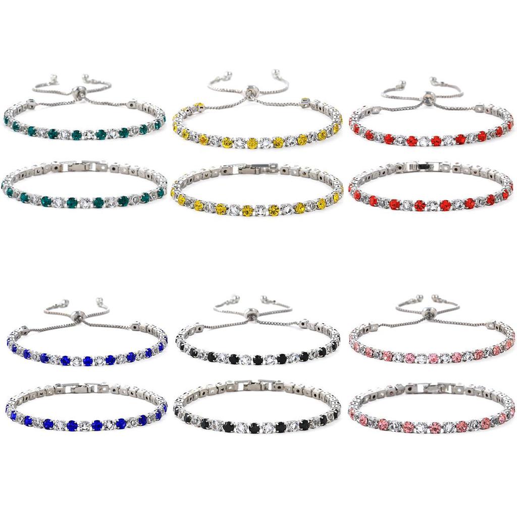 European-American Two-Tone Zircon Tennis Bracelet: 4mm High-End Light Luxury Fashion for Women