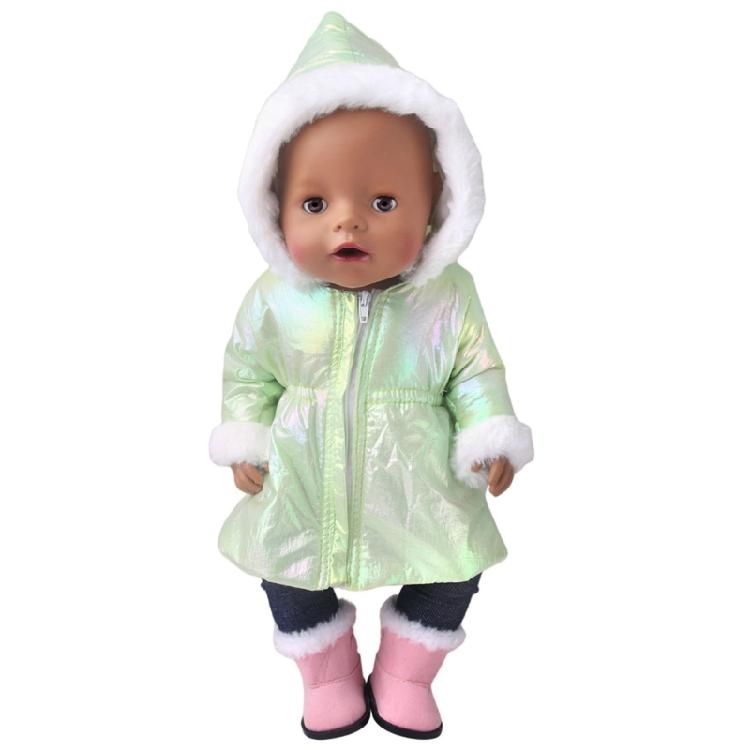 Long Coat Winter Doll Clothes For 18 Inch Girl Dolls Soft Plush Outfit Set Simple Wear Design