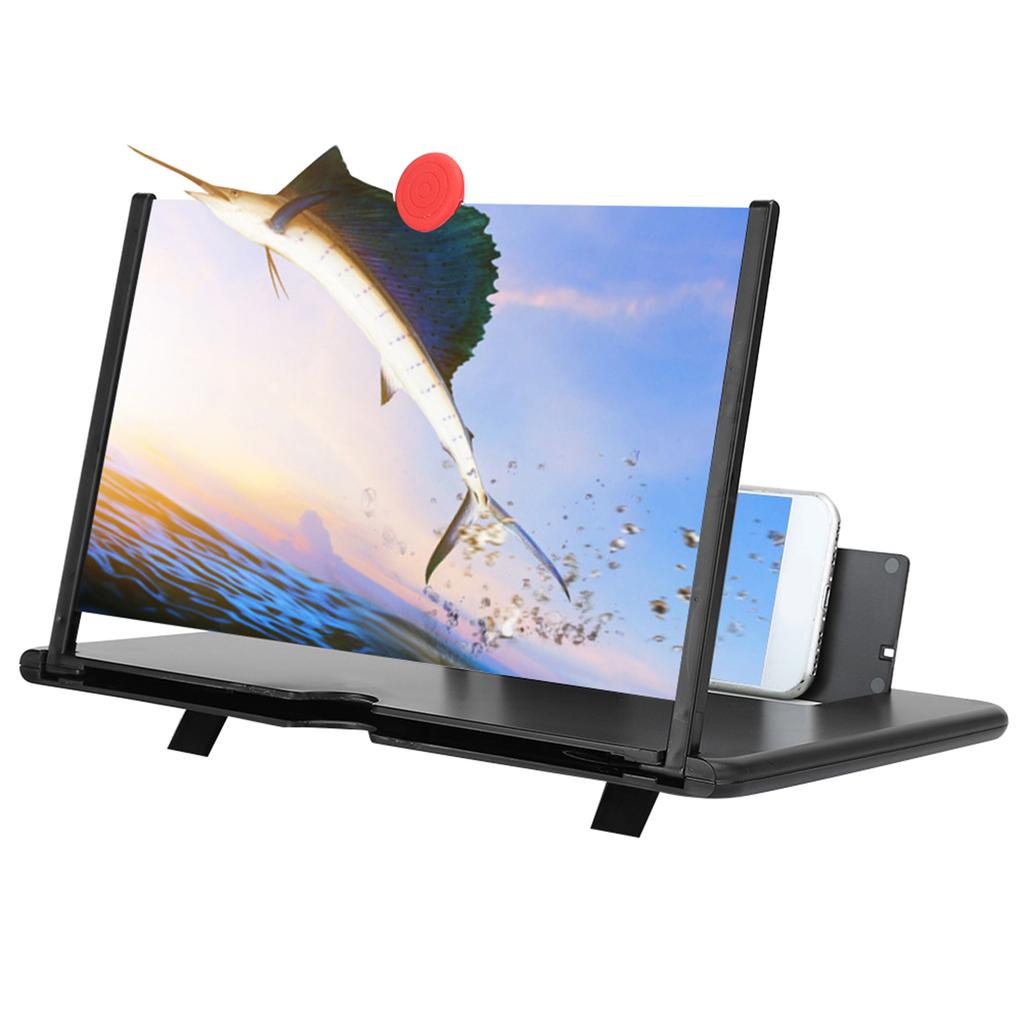 12"" 3D Phone Screen Magnifier HD Screen Amplifier PullOut Bracket for Movies Videos Games(12