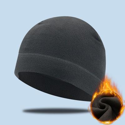 Yousheng Autumn Winter Fleece Skull Cap Men Women Elastic Thermal Hat Cold Weather Outdoor Cycling Skiing Running Climbing Unisex Warm Windproof Hat