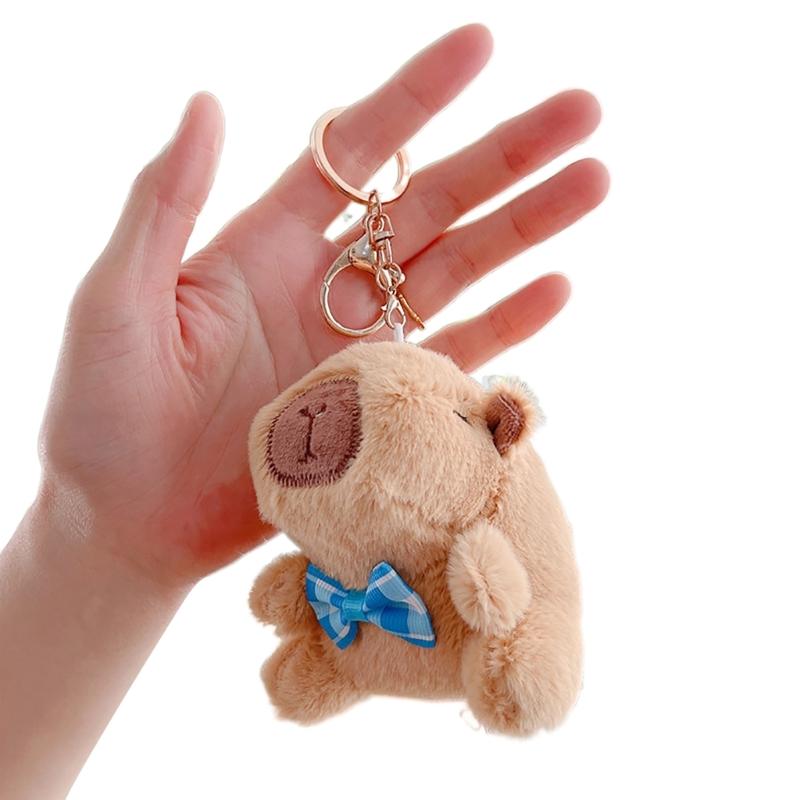 

Lovely Plush Capybara Charm Keychains Cute Plush Ornament Pendant Car Keyring Backpack Decoration Bag Charm Jewelry 1 синий