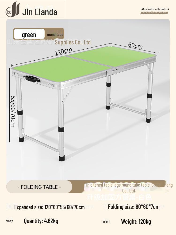 Přenosný multifunkční hliníkový skládací stůl pro stolování a venkovní použití