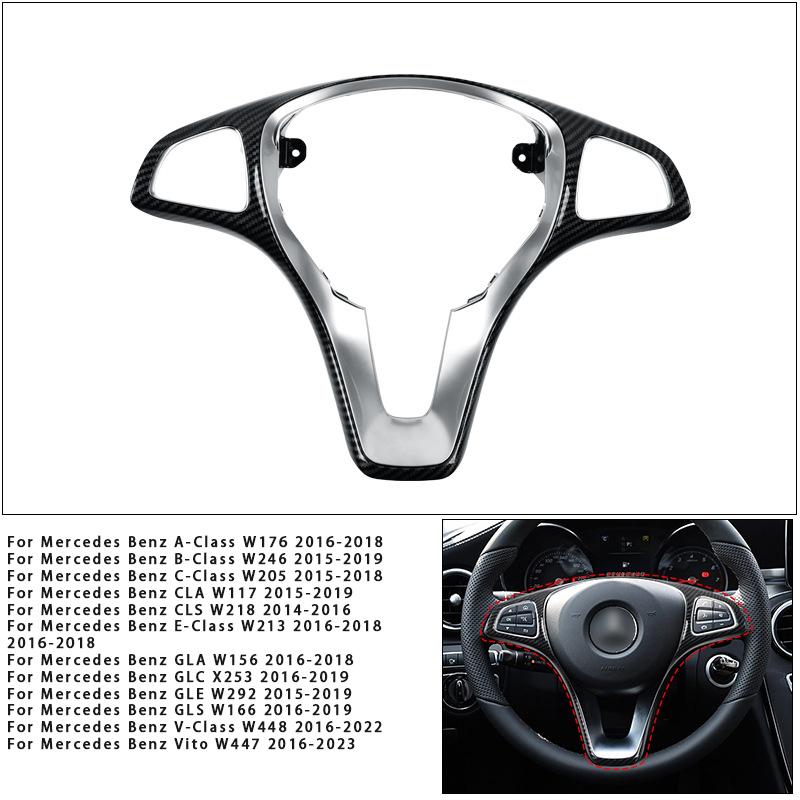 For Mercedes Benz C-Class E-Class Steering Wheel Decorative Cover A-Class B-class GLC GLE GLS Vito SteeringWheelDecorative Panel