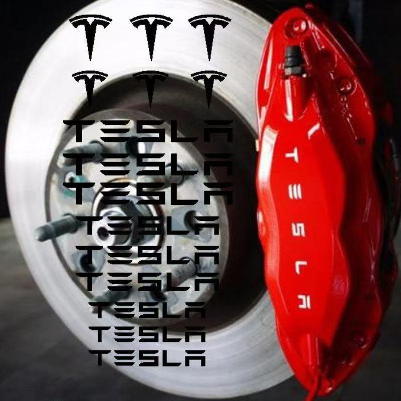 6 stk/sett For Tesla Model 3 Y S X X Roadster SpaceX Modifisert Bil Hjul Bremsekaliper Dekaler Dekaler for Dekk Biltilbehør