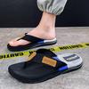 Fashion Canvas Woven Men's Flip Flops Outdoor Anti-skid and Odor Proof Beach Shoes Men's Home Slippers