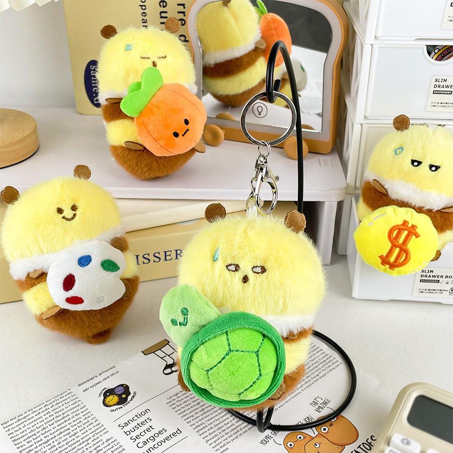 Plush Bee Delightful Toy Key Holder Cute And Cozy Perfect For Bag Charm Lovers