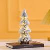 New Tower Flocked Cedar Christmas Tree Ornament for Desktop Scene Layout.
