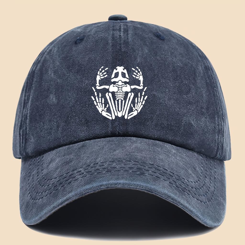 Baseballkappe mit Skelettfrosch-Aufdruck für Männer und Frauen, zum Angeln und für Outdoor-Erkundungen, Geschenk zum Vatertag und Muttertag