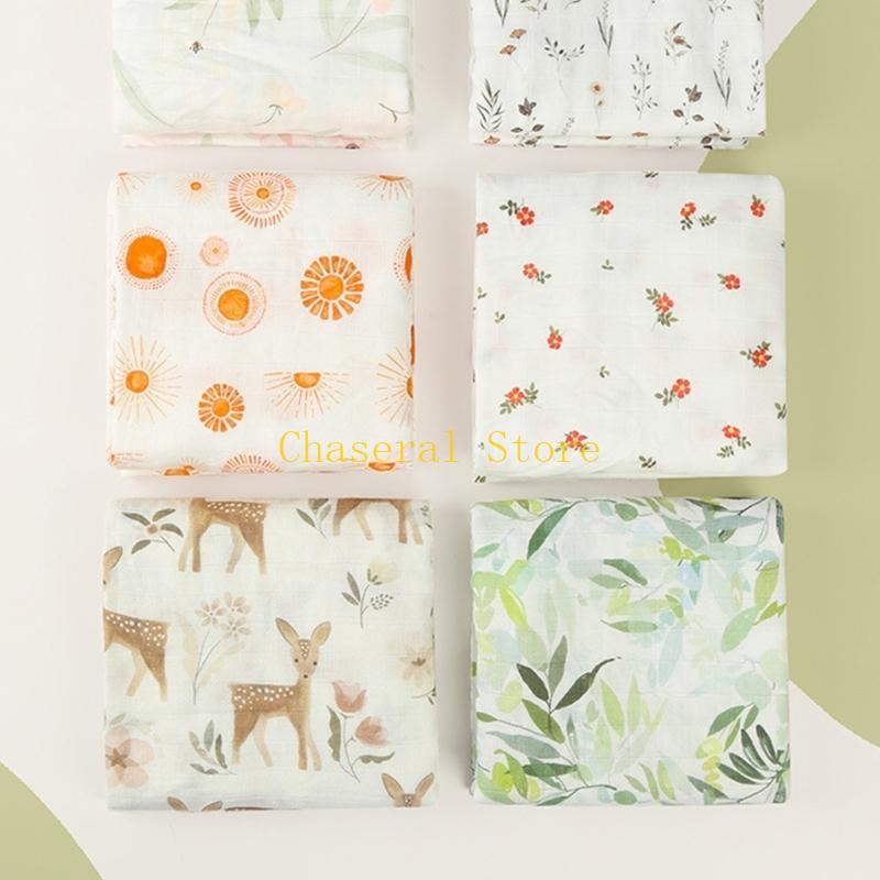 E7Ce Cartoon Print Baby Swaddles Lovely  Snugly Wrap Bamboo Cotton For Newborns
