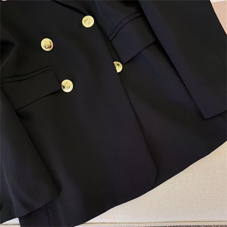 Spring Autumn Women Temperament Blazer Long Sleeve Double Breasted Slim Coat Fall Spring Suit Jacket Office Lady Casual Outwear