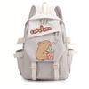 Capybara Cartoon School Backpack Teen Students Lightweight Nylon Dual-Shoulder Bag Campus Travel Study Unisex
