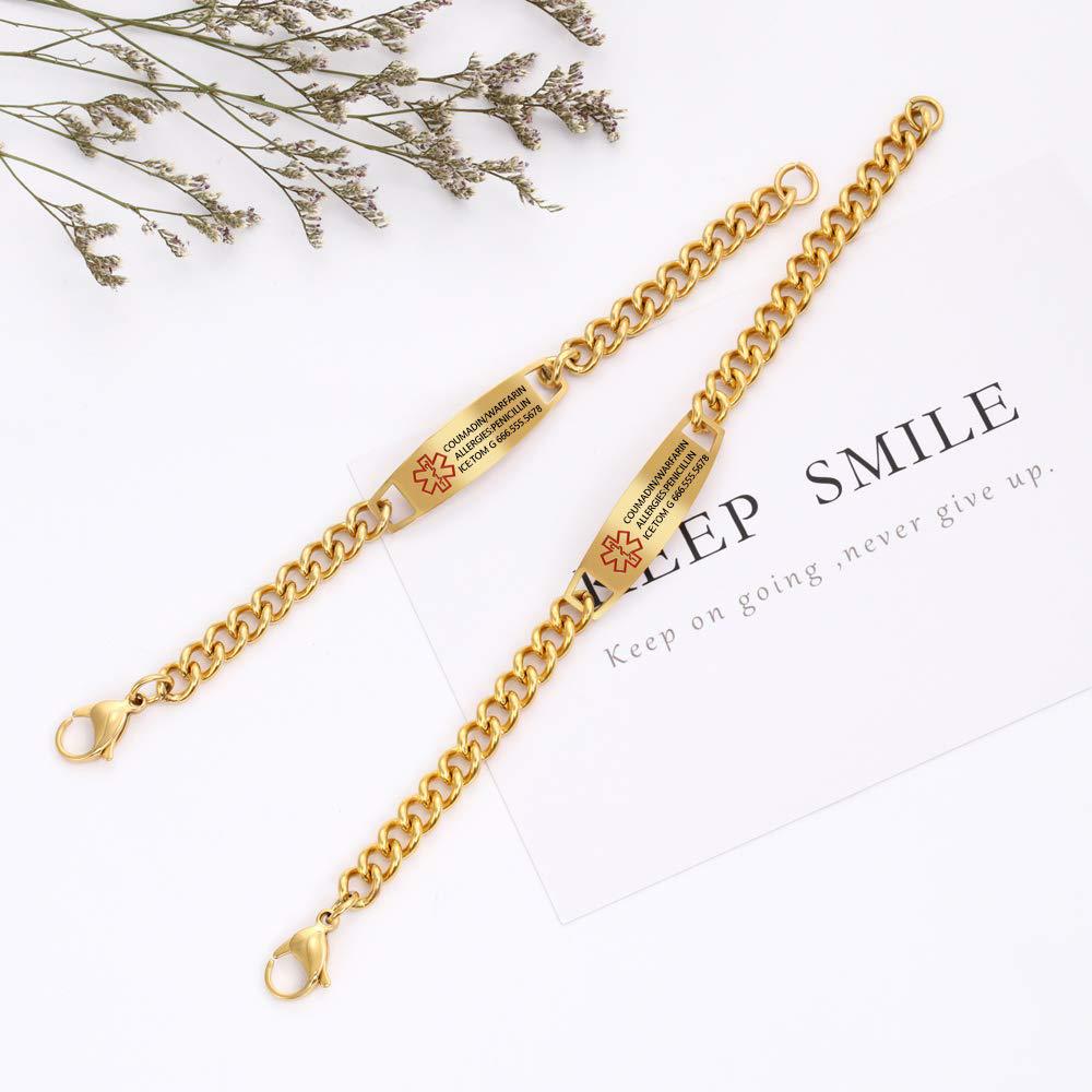 Titanium Steel Emergency Alarm Bracelet for Men and Women, Chain Made of Stainless Steel, Wristband