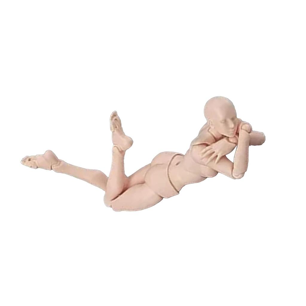 Figma Youth 2.0 Action Figure Model, Silver-Gray Skin Tone, Articulated Joints, Adult Desk Toy, Gray and Orange Skin Tone (Female #12)