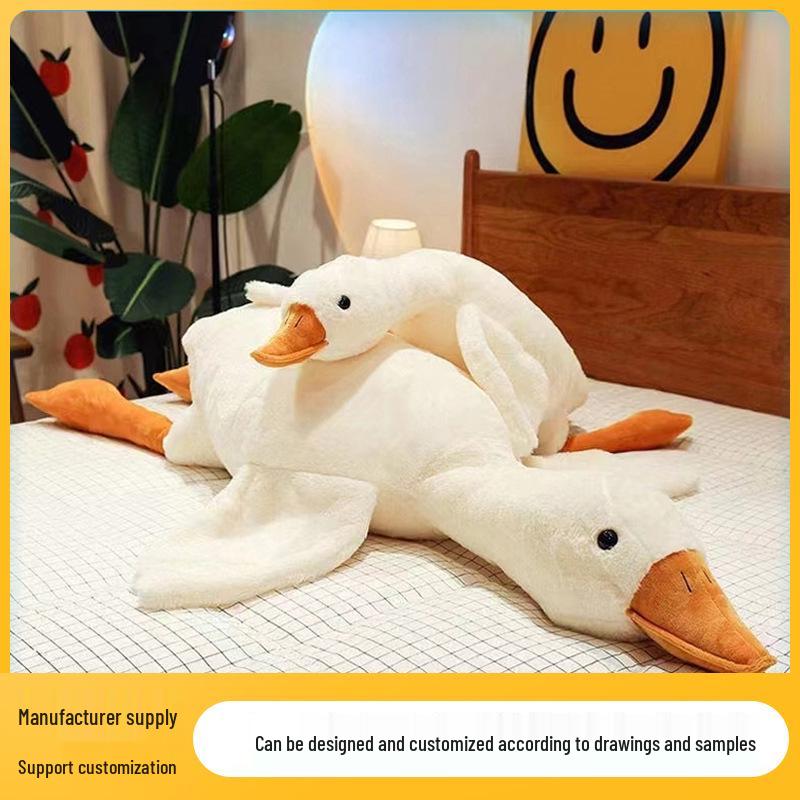 

Large Sleepy White Goose Plush Pillow Toy for Bed 50cm [110g]