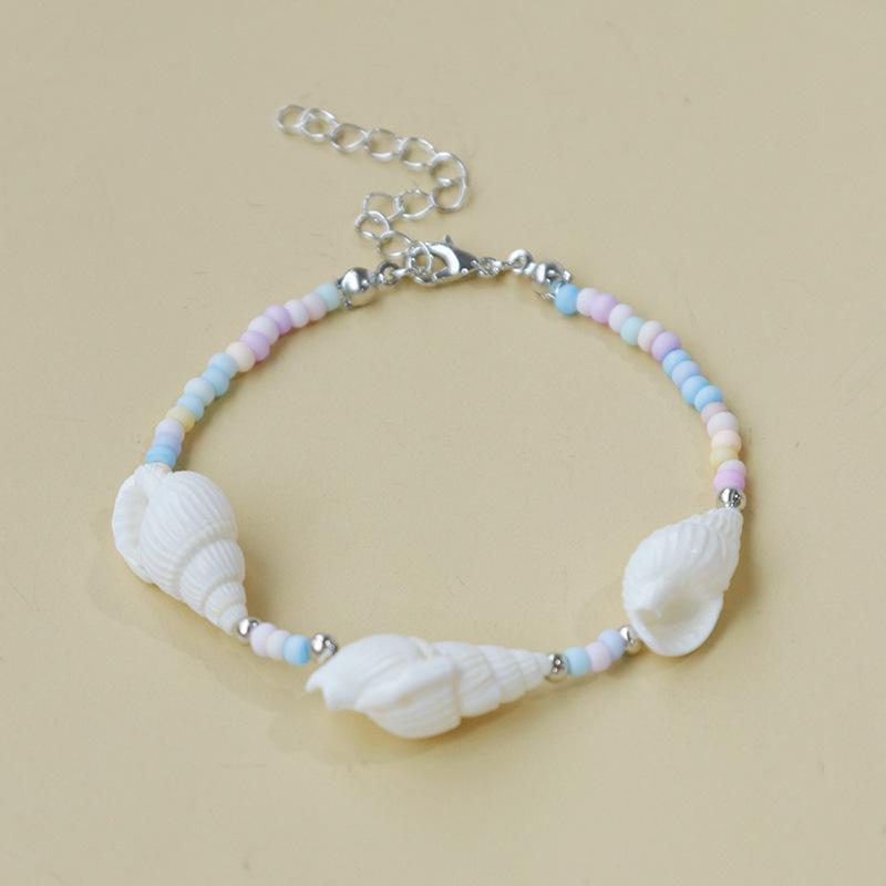 Handmade Seashell & Crushed Stone Bracelet with Lobster Clasp - Perfect Summer Travel Souvenir