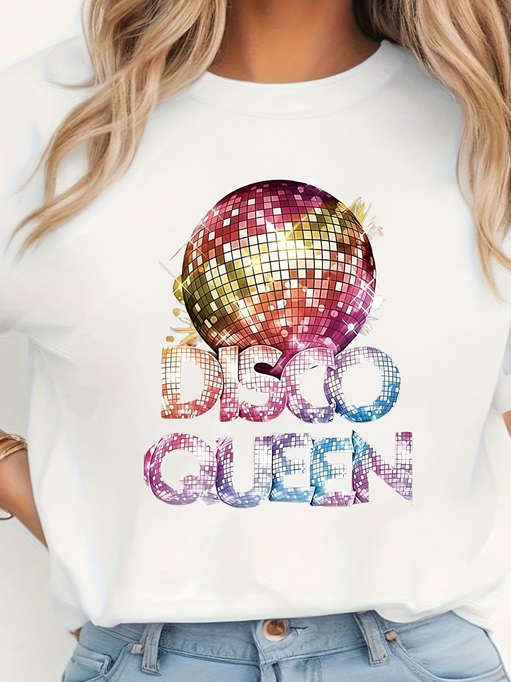 Disco Ball Disco Queen Graphic T-shirt XXL