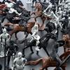 Mini Cavalry Knights Horse Toys Static Ancient Soldiers Model Toys as Decoration(12 Soldiers + 8