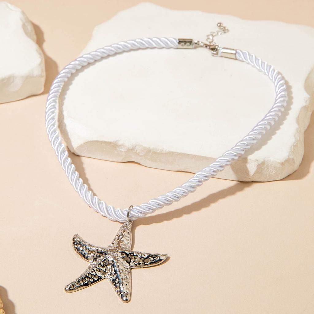 Alloy Conch Starfish Shell Thick Rope Necklace Versatile Trend Jewelry