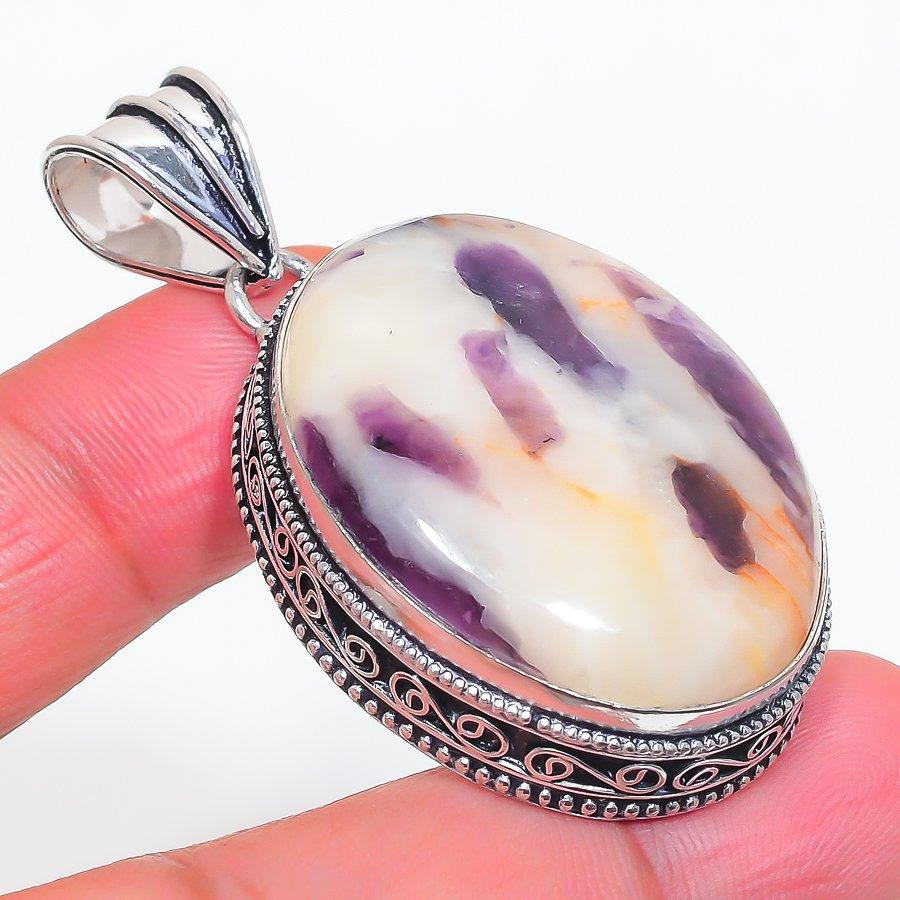 

Подвеска из натурального камня каммерерит из стерлингового серебра 925 пробы 2,09 дюйма e3E24