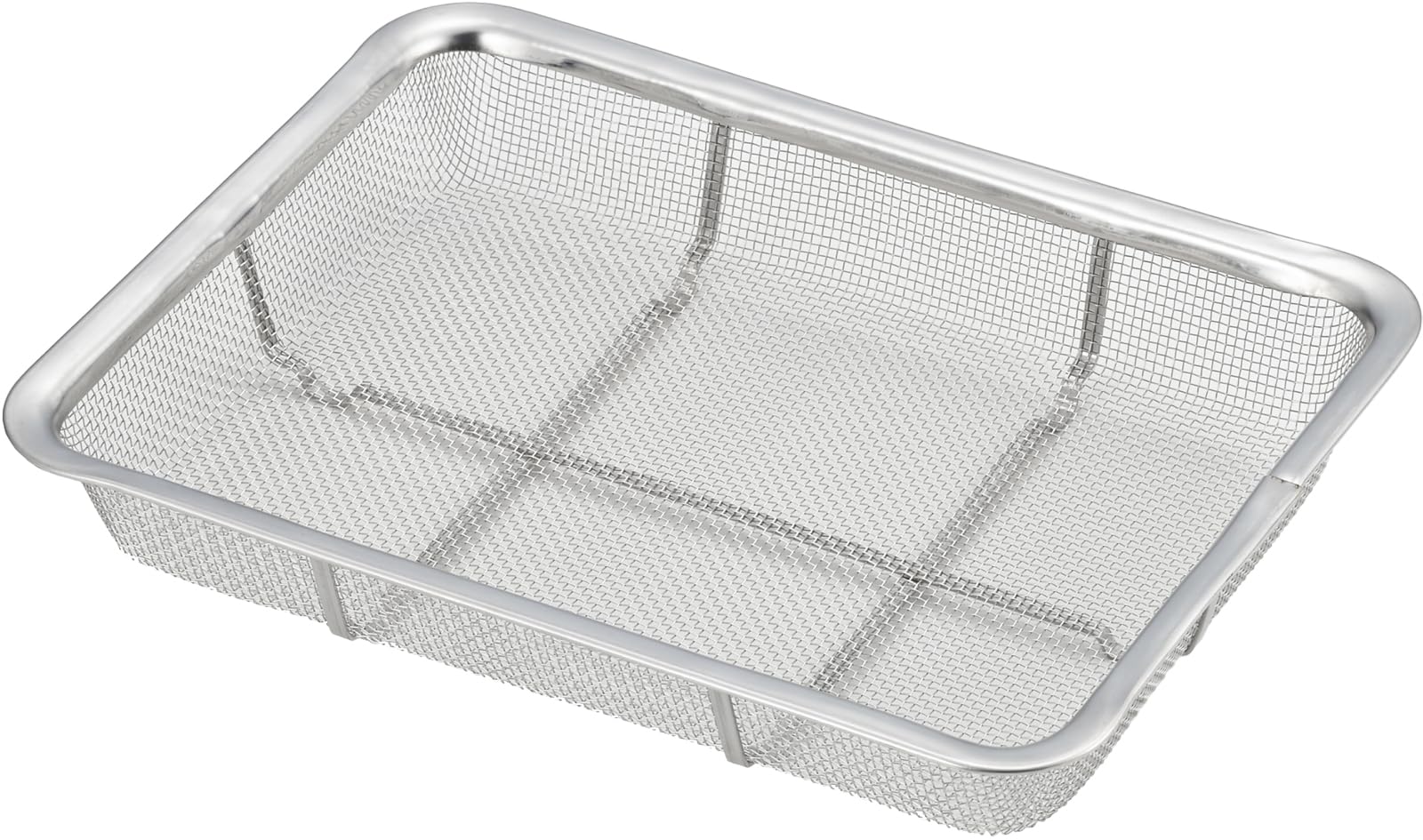 Yoshikawa Shallow Square Stainless Mizulead SH8646 Colander, Silver, 18-piece set, 18-8 Steel, II, Tsubame-Sanjo, Japan,