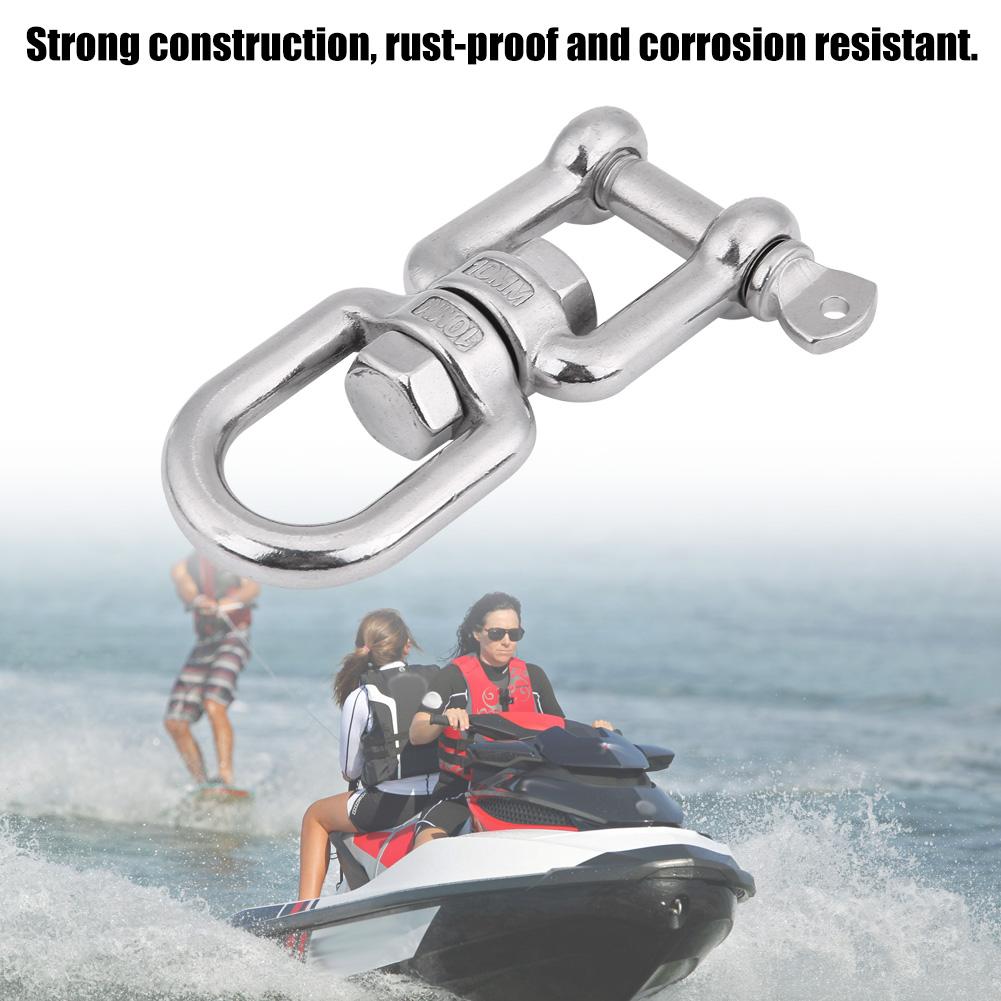 Heavy Duty 304 Stainless Steel Swivel Ring Snap Rolling Shackle Device