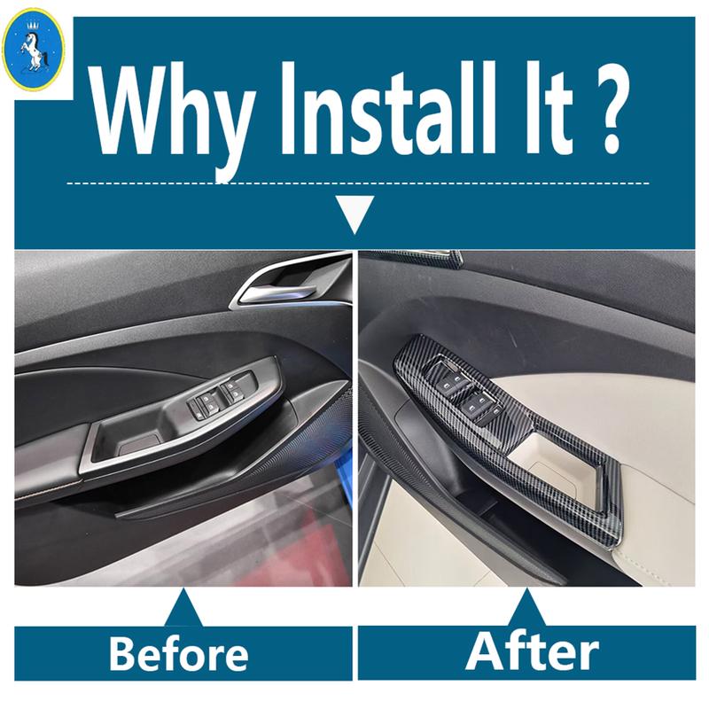 Window Lift Button / Head Lights Button / Inner Door Bowl Cover Trim For MG3 MG 3  - 2025 Carbon Fiber Look Accessories