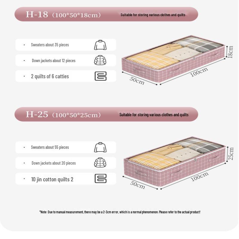 Collapsible Bed Storage Bag for Quilts and Clothes - Dustproof Wardrobe Organizer