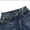LUXEON Jeans a Zampa Sottile Retro Americano Donna Y2k Harajuku Gotico Vintage Tasca Ricamata Pantaloni in Denim Blu Vita Bassa Gamba Larga Pantalone
