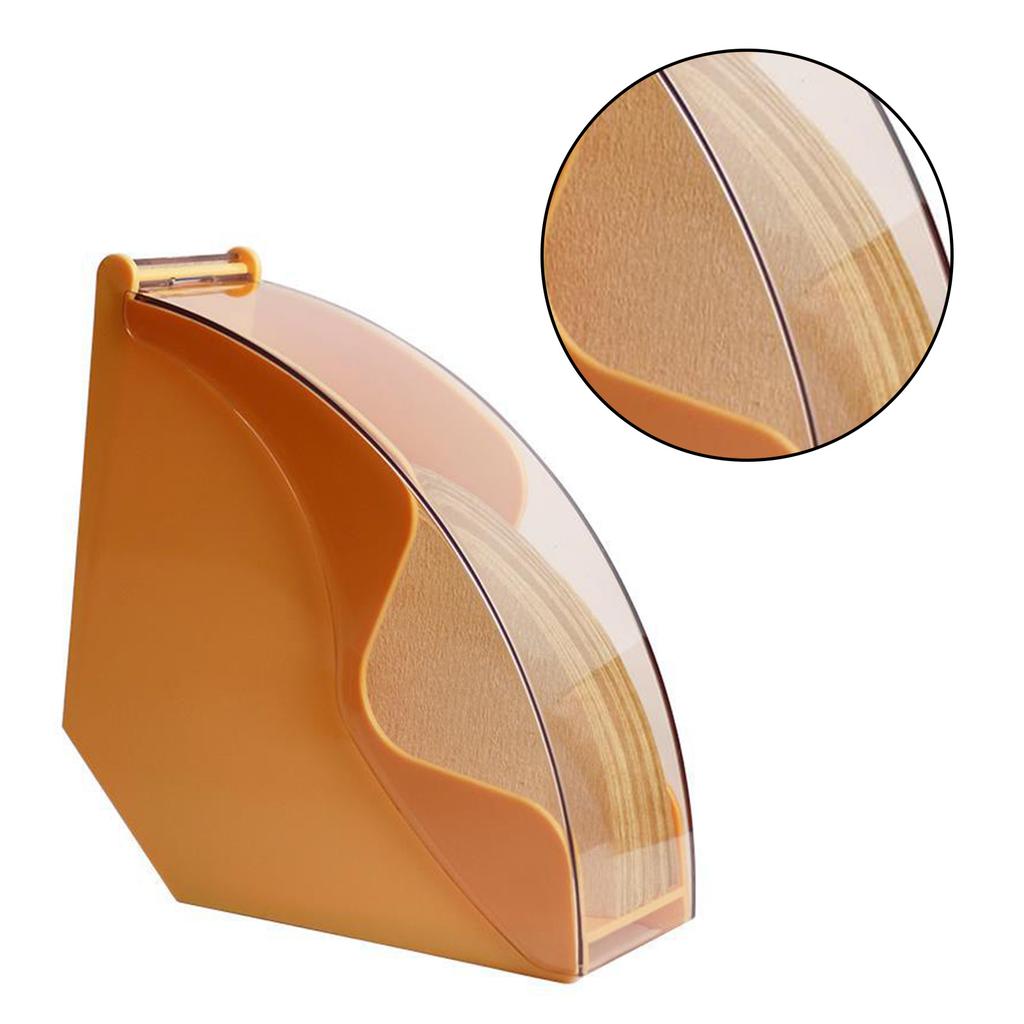 Kaffee-Filterhalter aus Acryl mit Deckel Fächerförmige Filterpapier Staubdichte Aufbewahrungsbox Spenderbehälter Gelb