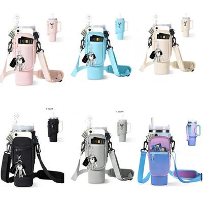Wasserflaschen-Tragetasche mit Tasche für 40-oz-Becher mit Griff Neopren-Sport-Wasserflaschenhalter-Tasche