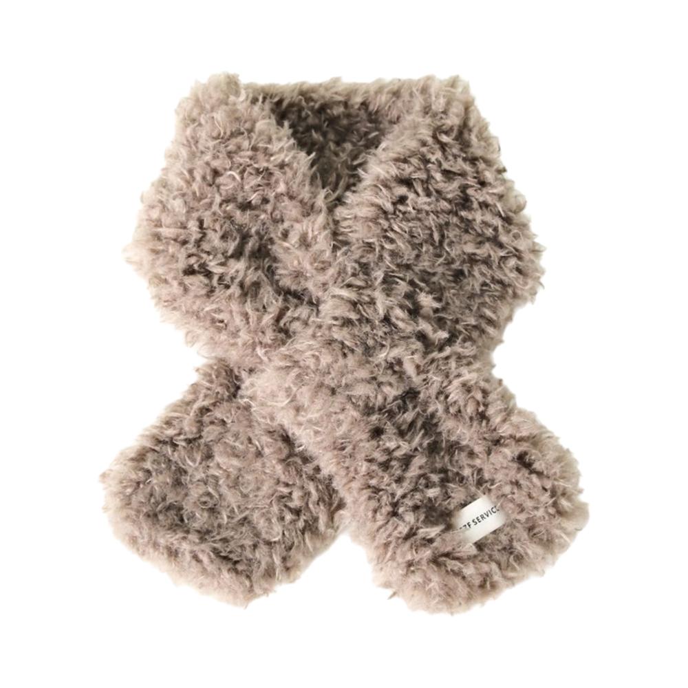 

Cute Solid Color Cross Scarf Faux Lamb Fur Thicken Neckerchief Wrap Neck Warmer Cold Weather