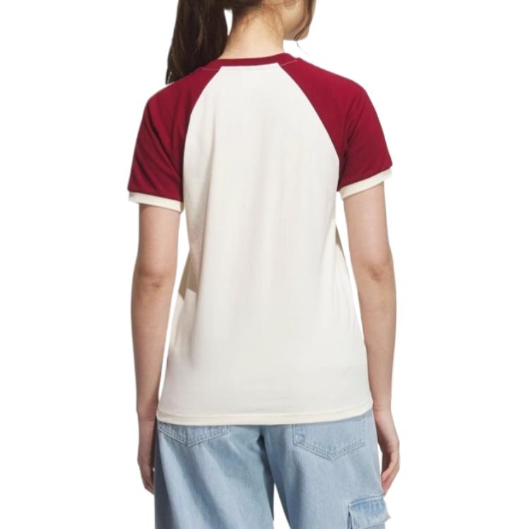 Adidas Originals Raglan Sleeve T Shirt Women's Ivory/Burgundy KE6163