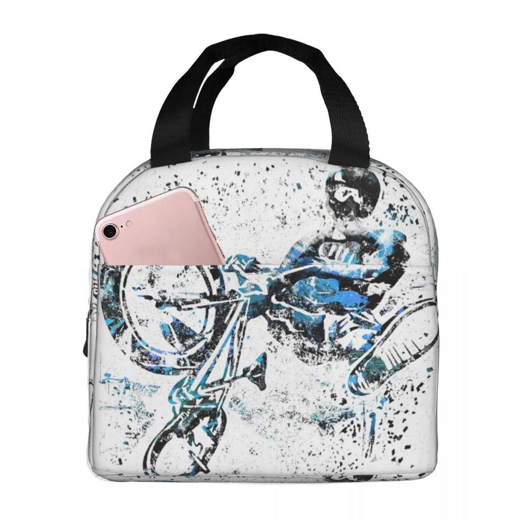 BMX Rider BMX Bike Insulated Lunch Bag for Women Office Cooler Thermal Food Box Tote Leakproof Lunch Boxes Container