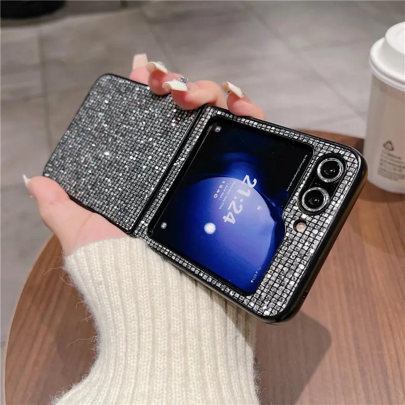 

Роскошный чехол из ПУ кожи для Samsung Galaxy Z Flip 5 4 3 Flip5 Flip4 Flip3 5G, жесткий чехол из ПК, противоударный защитный чехол Galaxy Z Flip5