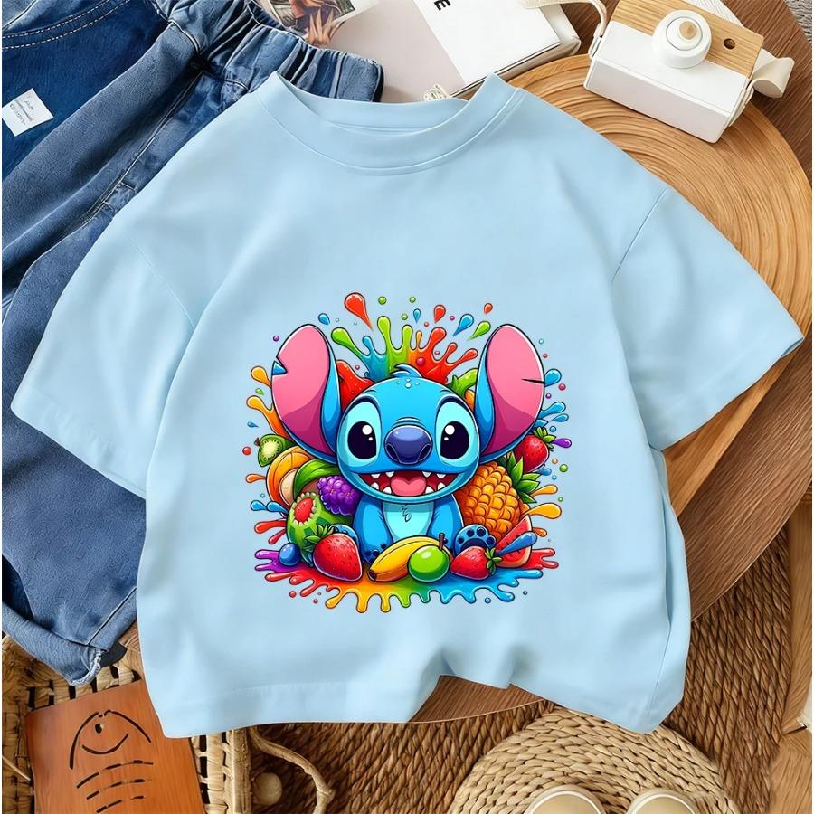 

Boys and Girls Summer Outdoor Fashion Casual Clothes Cute Kawaii Children s Crew Neck T-shirt Embroidery 100