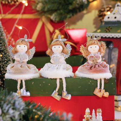 Crăciun de pluș Înger Fată Păpuși Ornamente Pom de Crăciun Pandantiv Decorat pentru agățat pentru casă Rechizite de decor de Anul Nou Cadouri pentru copii