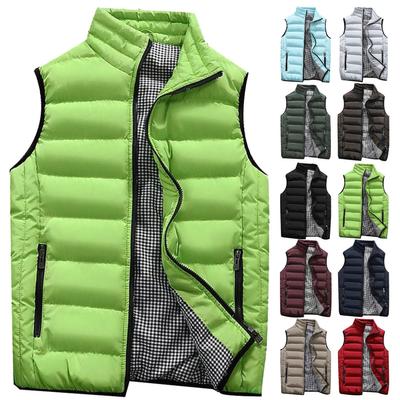 Men  Winter Coat Padded Cotton Vest Warm Hooded Thick Vest Tops Jacket