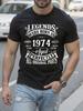 Vintage Tshirt Vintage 1974 Born 50th Birthday Tshirt - R...