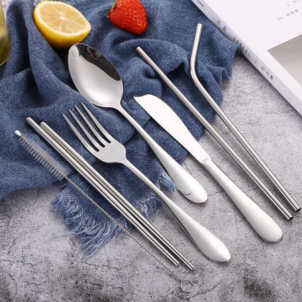 Buy 7 PCS Utensils Flatware Cutlery Stainless Steel Knife Fork Spoon