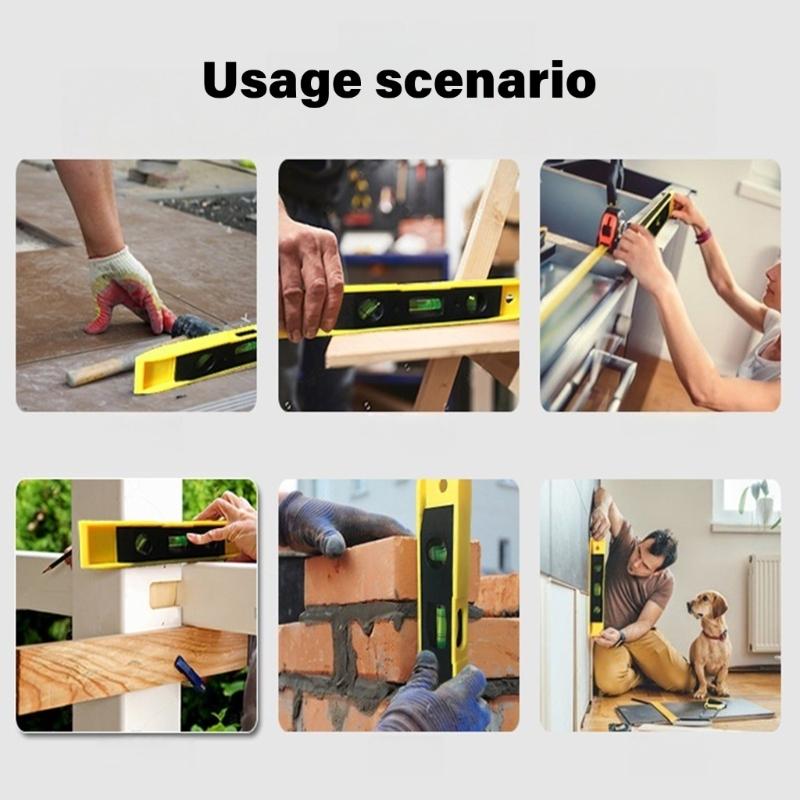 Magnetic Torpedos Level Bubble Level Box Spirits Level Aluminiums Frame 180/90/45 Degree,9inch