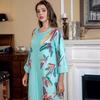 Ethnic Style Saudi Muslim Women's Robe - Cross-Border Print with Beads and Hot Drills