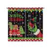 Merry Christmas Printed Perforated Curtains Multiple Sizes Living Room Insulation Holiday Decoration Light Blocking Set Of 2 Made Polyester Area Decor