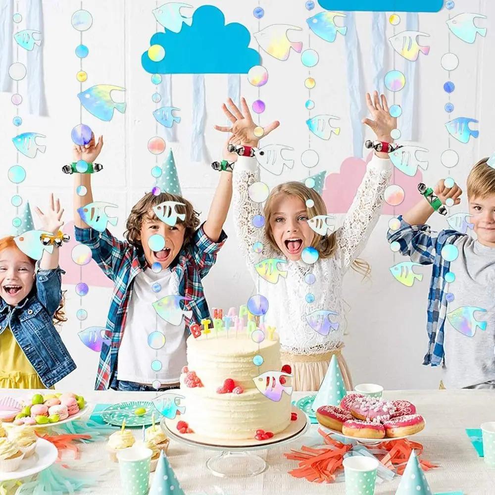 Ocean Themed Decoration Ocean Fish Paper Garland Pendant Birthday Party Decoration Colored Banner Hanging Ornament