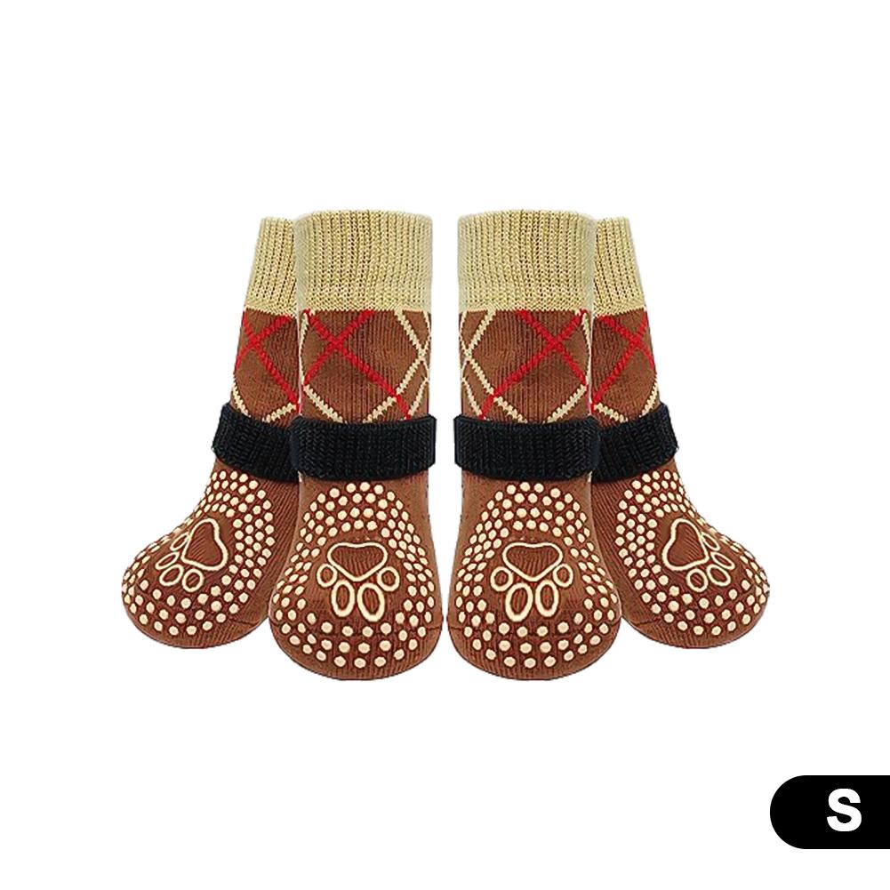 4Pcs/Set Anti-slip Protect Paws Dog Socks Black Tie Anti-shedding Breathable Non-slip Socks for Medium Large Elderly Puppy Socks