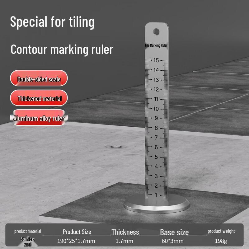 KASILO Stainless Steel Tile Laying Equal-Height Ruler