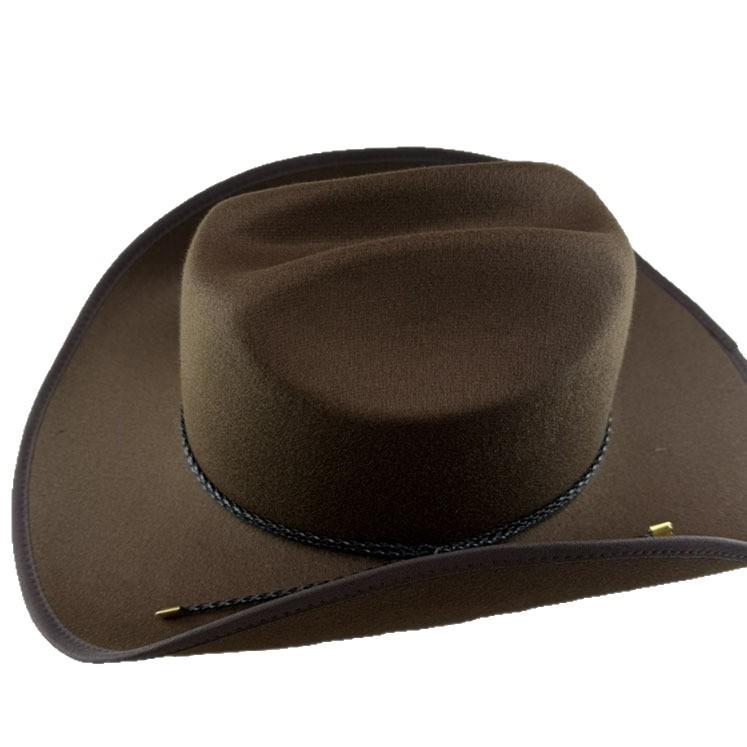 Jesienno-zimowy męski kapelusz rycerski kapelusz filcowy imitacja wełny garb krowia głowa klamra kowbojski kapelusz westernowy