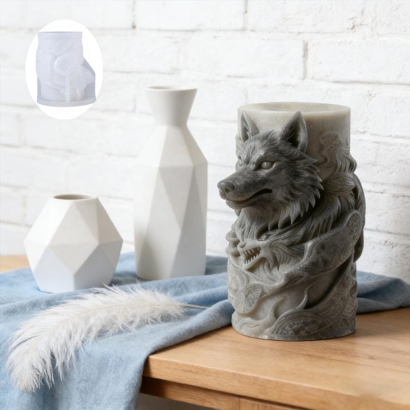 Forest Wolf Silicone Candle Mould For Handmade candlewax Creations And Soap Making Projects